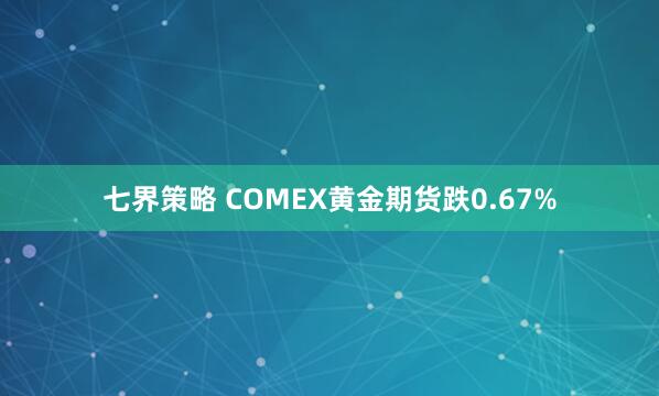 七界策略 COMEX黄金期货跌0.67%