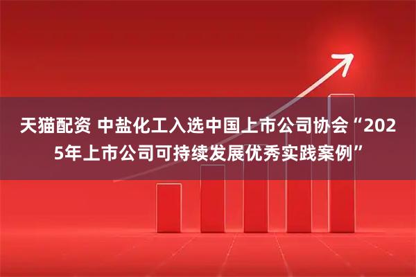 天猫配资 中盐化工入选中国上市公司协会“2025年上市公司可持续发展优秀实践案例”